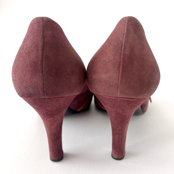 PRADA | Purple Suede Leather Pumps with Strappy Cross Over Buckle Detail EU 37.5 - Picture 8 of 13